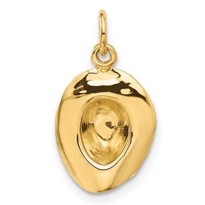 10k Polished Cowboy Hat Charm