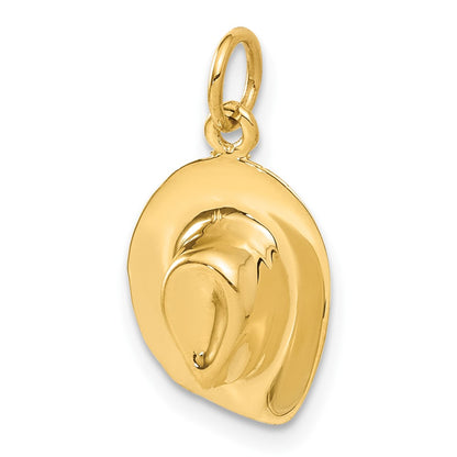 10k Polished Cowboy Hat Charm