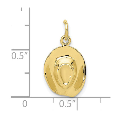 10k Polished Cowboy Hat Charm
