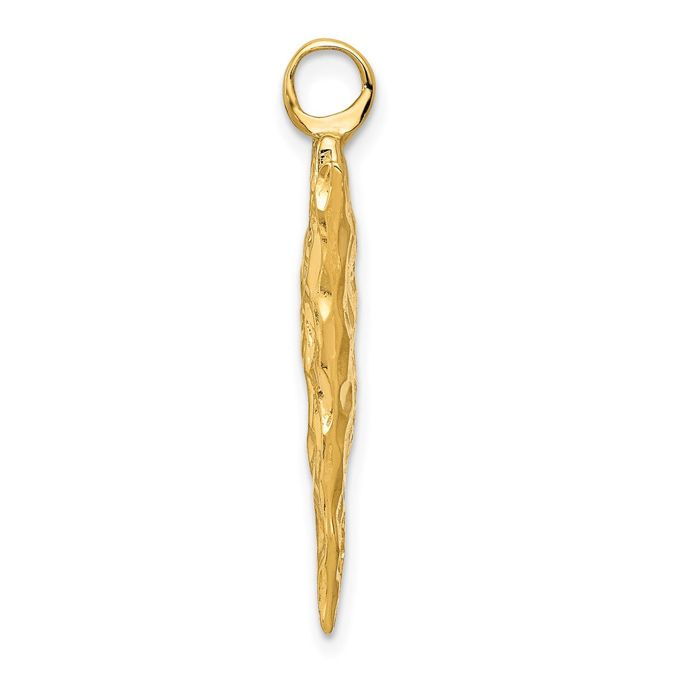10k Nugget Textured Arrowhead Charm