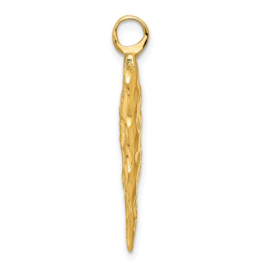 10k Nugget Textured Arrowhead Charm