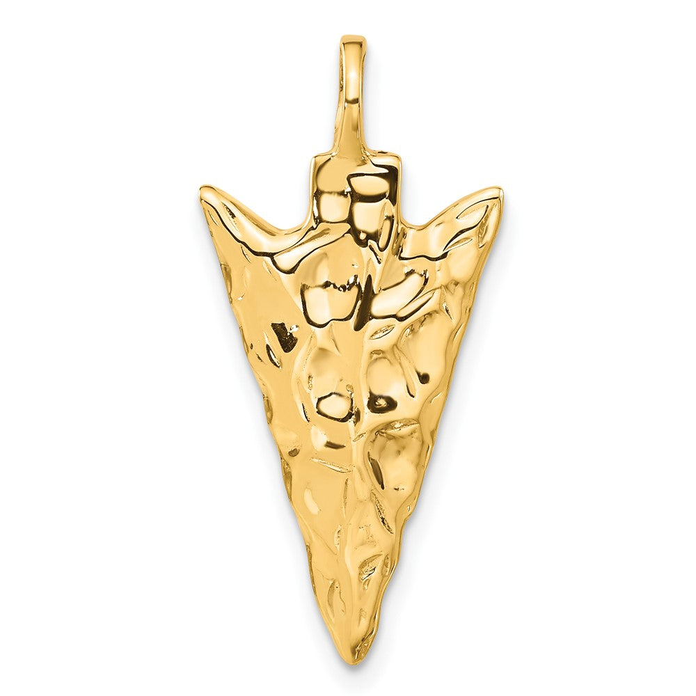 10k Nugget Textured Arrowhead Charm