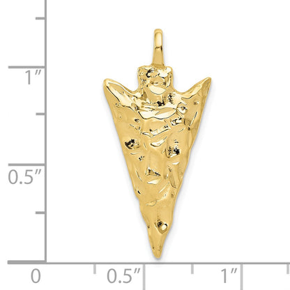 10k Nugget Textured Arrowhead Charm