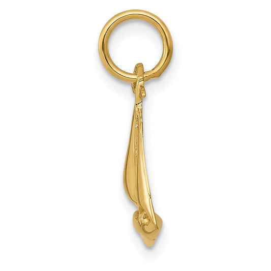 10k Polished Sailboat Charm