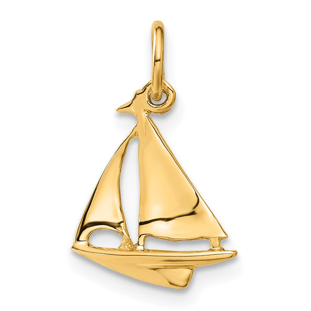10k Polished Sailboat Charm