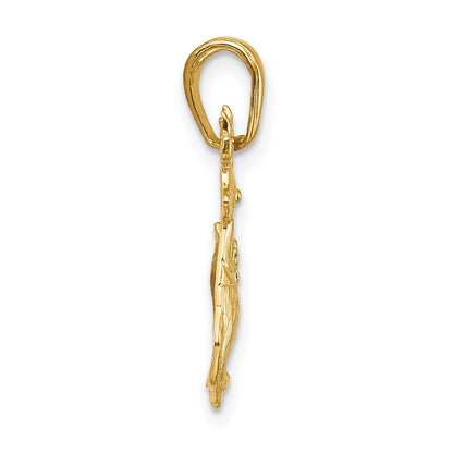10K Polished Reindeer Pendant