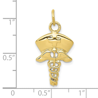 10k Nurse Symbol with Cap Charm
