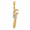 10k and White Rhodium 3-D Pipe Wrench Charm