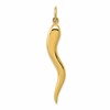 10k Large Solid 3-D Italian Horn Charm