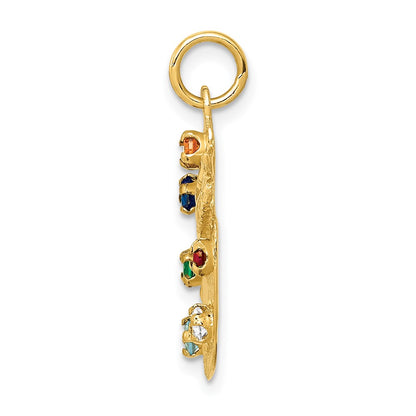 10k Multi-color CZ Stones Artists Palette Charm