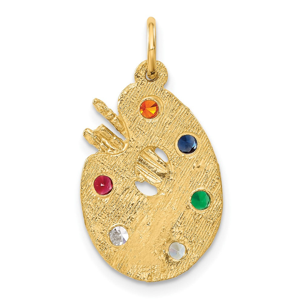 10k Multi-color CZ Stones Artists Palette Charm