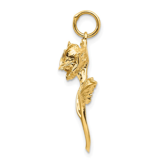10k Red CZ Rose Charm