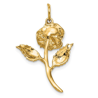 10k Red CZ Rose Charm