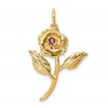 10k Red CZ Rose Charm
