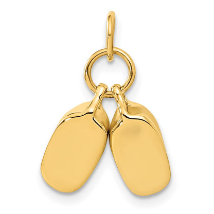 10k Polished 3-D Baby Shoes Charm