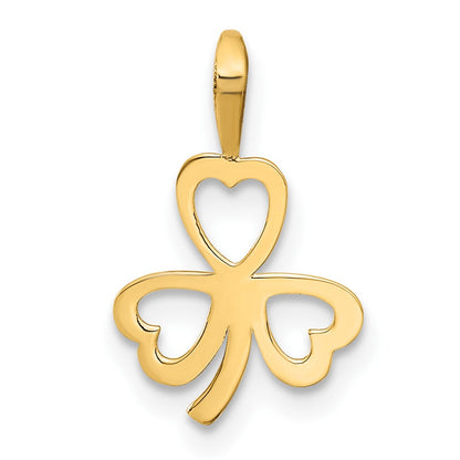 10k Heart 3-Leaf Clover Charm