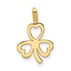 10k Heart 3-Leaf Clover Charm