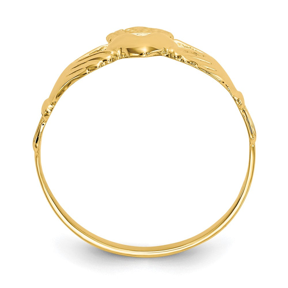 10k Polished Ladies Claddagh Ring