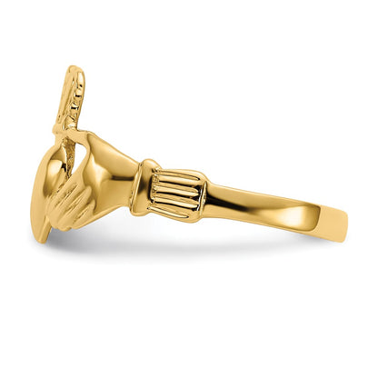 10k Polished Ladies Claddagh Ring