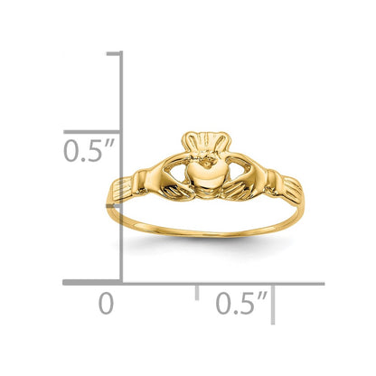 10K Polished Claddagh Size 4.5 Baby / Childs Ring