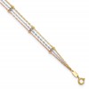 10k Tri-color 3-Strand Diamond-cut Beaded 9 inch Plus 1 inch Extender - Total 10 inch Anklet