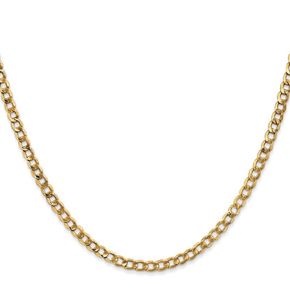 10k 3.35mm Semi-Solid Curb Link Chain