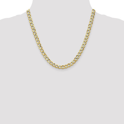 10k 6.5mm Semi-Solid Curb Link Chain