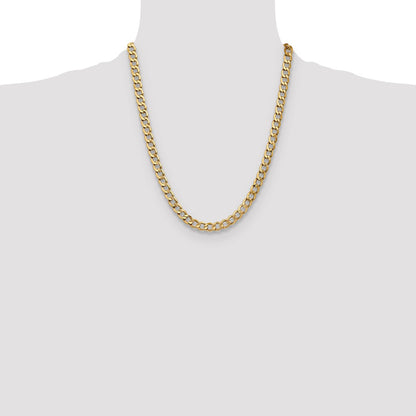 10k 7mm Semi-Solid Curb Link Chain