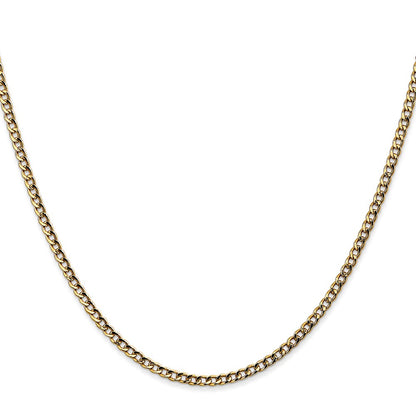 10k 2.5mm Semi-Solid Curb Link Chain