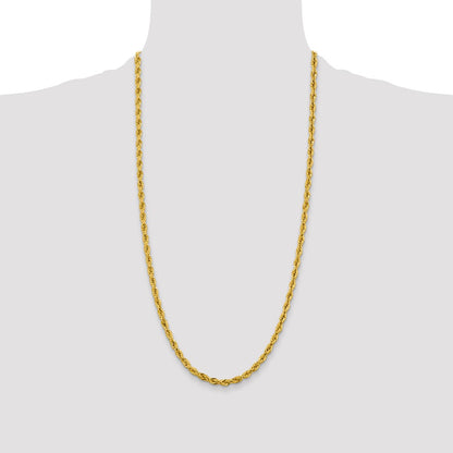 10k 4.25mm Semi-Solid Rope Chain