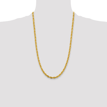 10k 4.75mm Semi-Solid Rope Chain