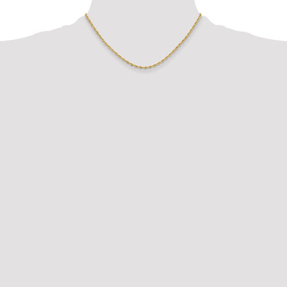 10k 2.5mm Semi-Solid Rope Chain