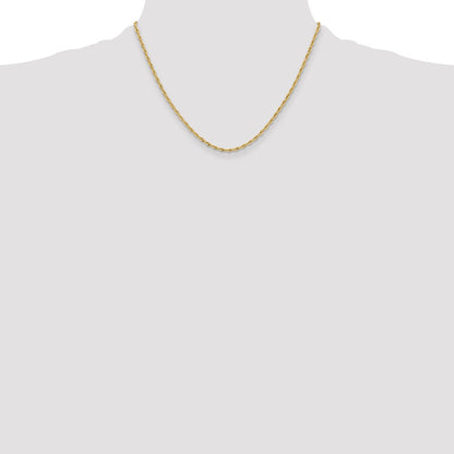 10k 2.5mm Semi-Solid Rope Chain