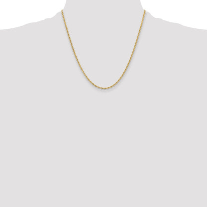 10k 2.5mm Semi-Solid Rope Chain