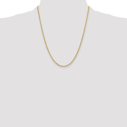 10k 2.5mm Semi-Solid Rope Chain
