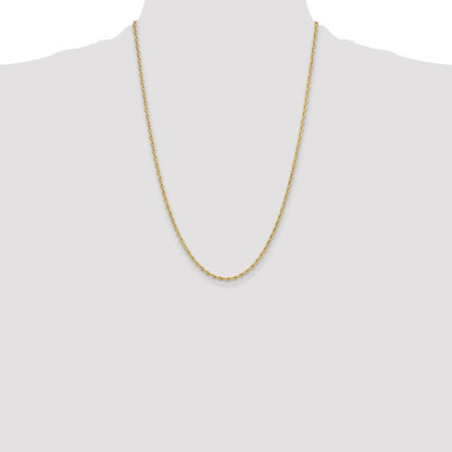 10k 2.5mm Semi-Solid Rope Chain
