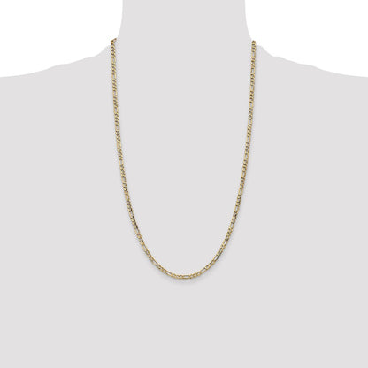 10k 3.5mm Semi-Solid Figaro Chain