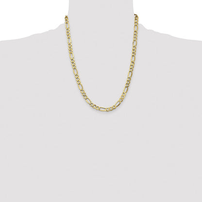 10k 7.3mm Semi-Solid Figaro Chain