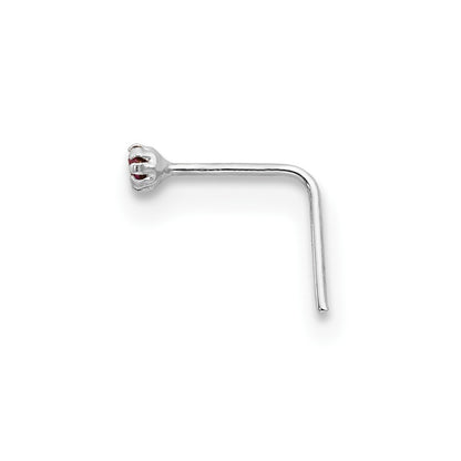 10k White Gold 20 Gauge Set of Three 1.5mm Dark Red/Clear/Black CZ Nose Studs