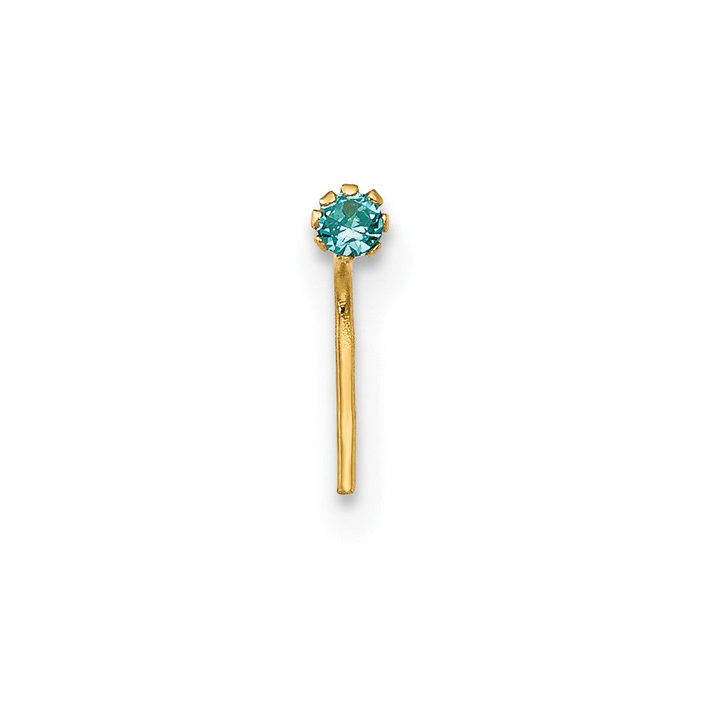 10k 20 Gauge Set Of Three 1.5mm Blue/Clear/Yellow CZ Nose Studs
