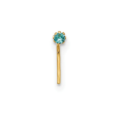 10k 20 Gauge Set Of Three 1.5mm Blue/Clear/Yellow CZ Nose Studs