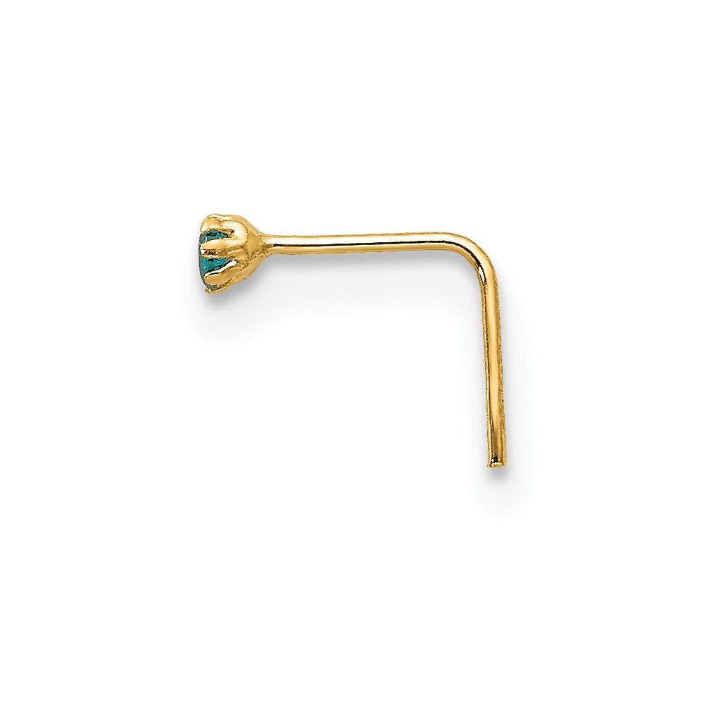 10k 20 Gauge Set Of Three 1.5mm Blue/Clear/Yellow CZ Nose Studs