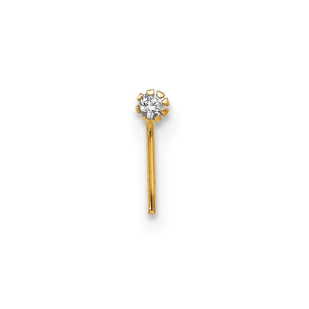 10k 20 Gauge Set Of Three 1.5mm Blue/Clear/Yellow CZ Nose Studs