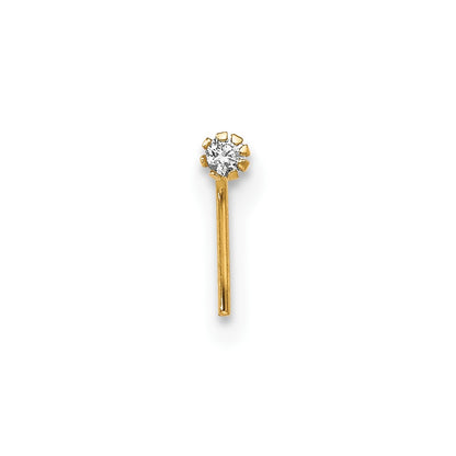 10k 20 Gauge Set Of Three 1.5mm Blue/Clear/Yellow CZ Nose Studs