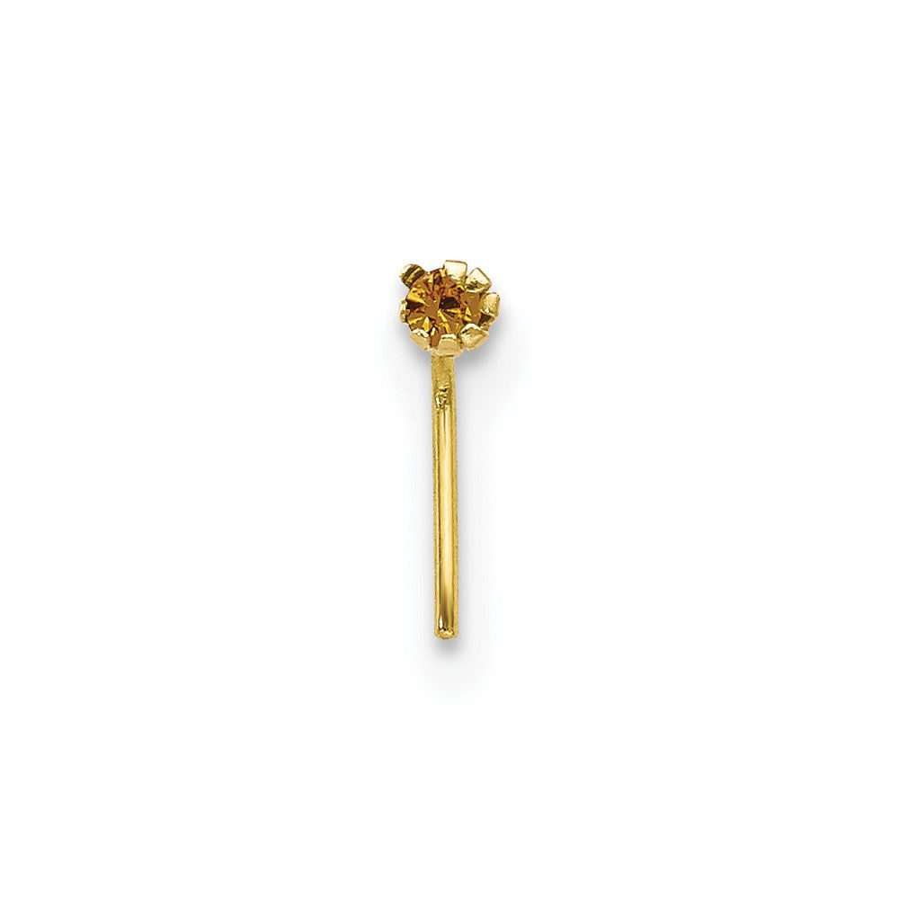 10k 20 Gauge Set Of Three 1.5mm Blue/Clear/Yellow CZ Nose Studs
