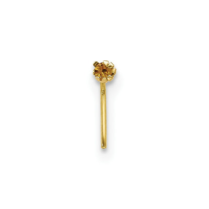 10k 20 Gauge Set Of Three 1.5mm Blue/Clear/Yellow CZ Nose Studs