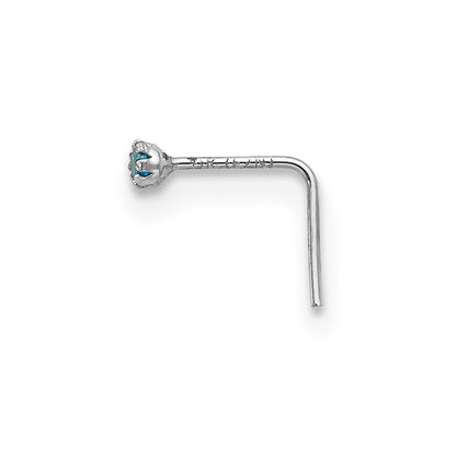 10k White Gold 20 Gauge Set of Three 1.5mm Blue/Clear/Pink CZ Nose Studs