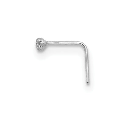 10k White Gold 20 Gauge Set of Three 1.5mm Blue/Clear/Pink CZ Nose Studs