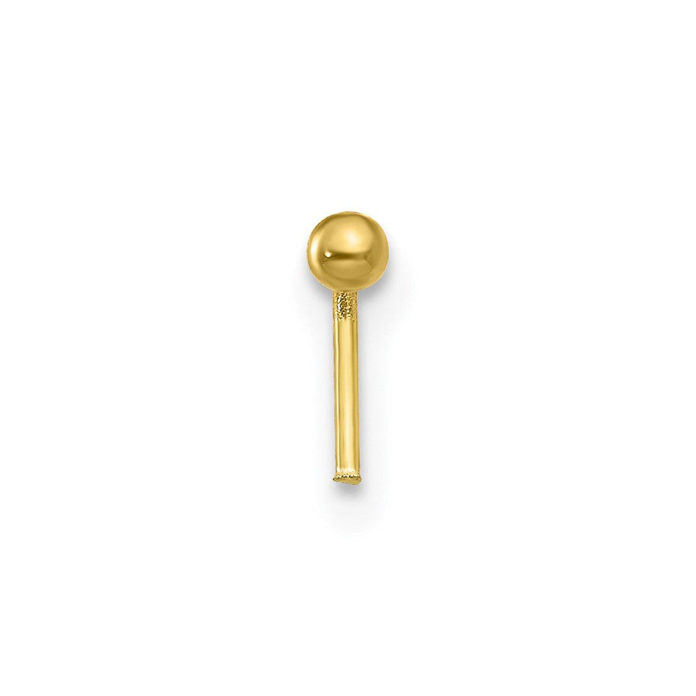10k 20 Gauge Set of Three 2.00mm Pink/White CZ and Gold Ball Nose Studs