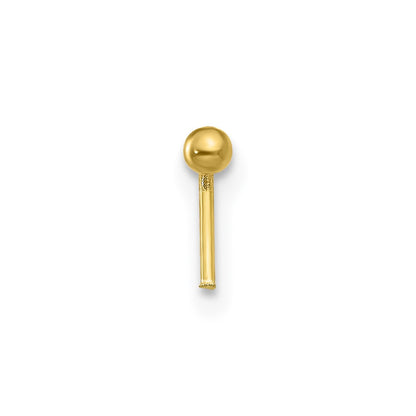 10k 20 Gauge Set of Three 2.00mm Pink/White CZ and Gold Ball Nose Studs